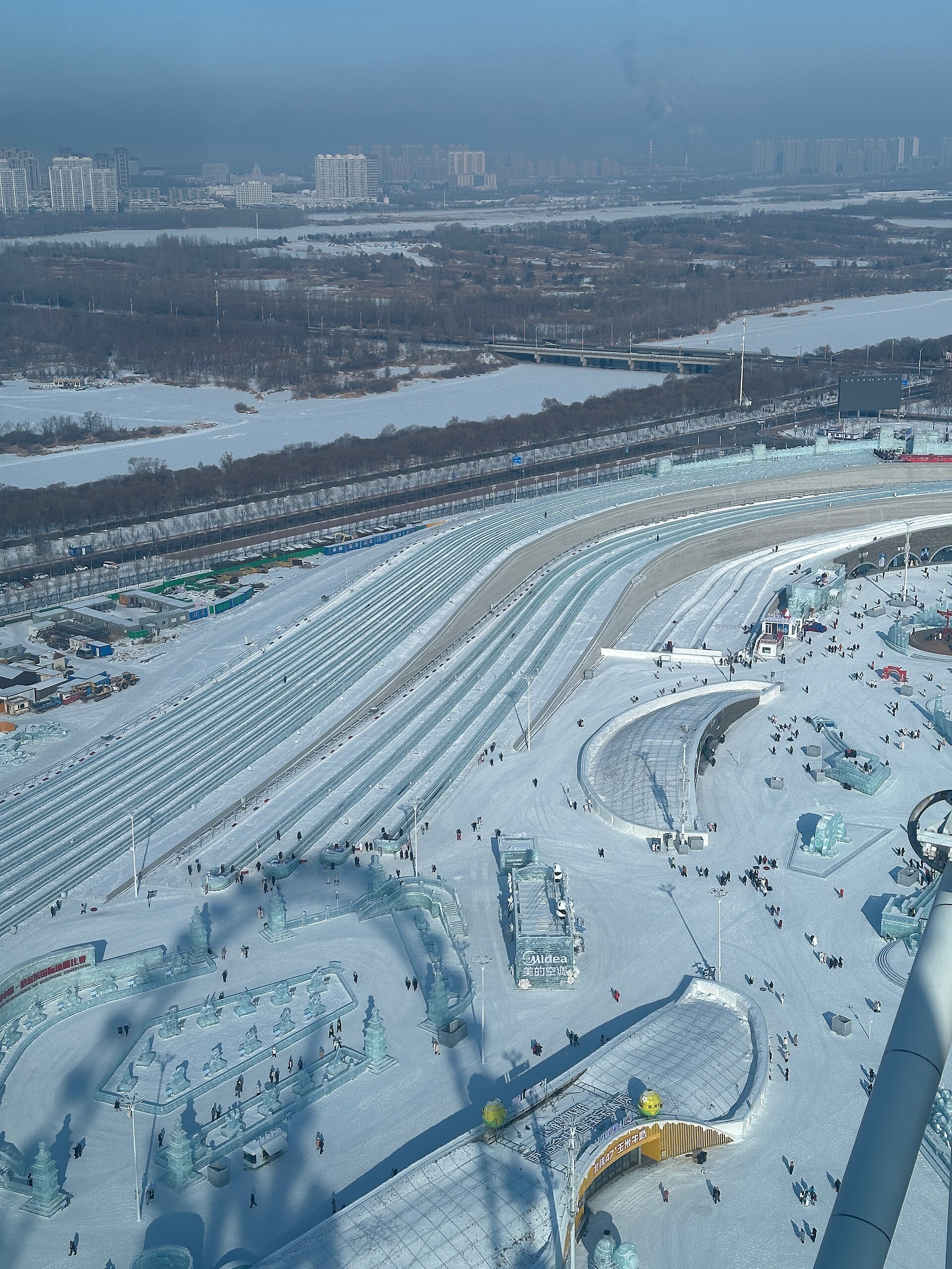 Harbin ice festival illuminated sculptures